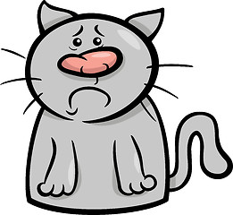Image showing mood sad cat cartoon illustration