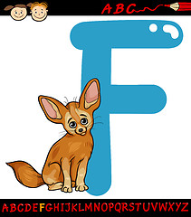 Image showing letter f for fennec fox cartoon illustration