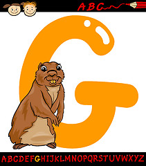 Image showing letter g for gopher cartoon illustration