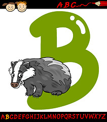 Image showing letter b for badger cartoon illustration