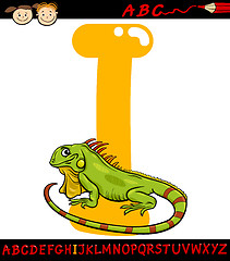 Image showing letter i for iguana cartoon illustration