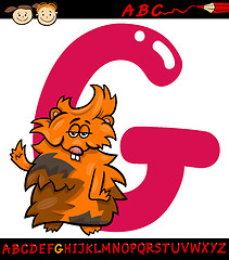 Image showing letter g for guinea pig cartoon illustration