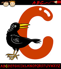 Image showing letter c for crow cartoon illustration