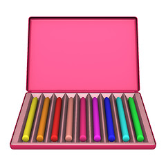 Image showing Crayon Box on White