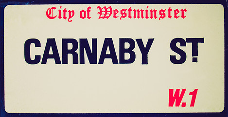 Image showing Retro look Carnaby Street sign