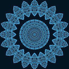 Image showing Abstract blue shape on black background