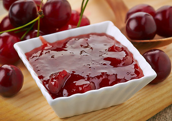 Image showing bowl of cherry jam