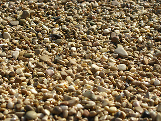 Image showing Pebbles on beach