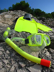 Image showing Snorkling mask and fins