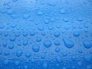 Image showing Blue water drops