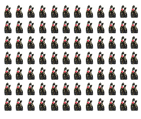 Image showing many enamoured cats on white background