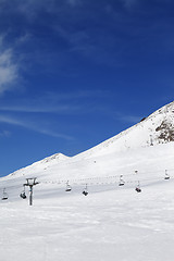 Image showing Ski resort at sun winter day