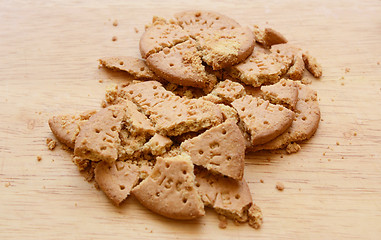 Image showing Pile of crushed digestive biscuits 