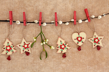 Image showing Wooden Christmas Decorations