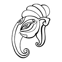 Image showing Elephant head.. Ganesha Hand drawn illustration.
