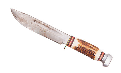 Image showing Very old bowie knife isolated