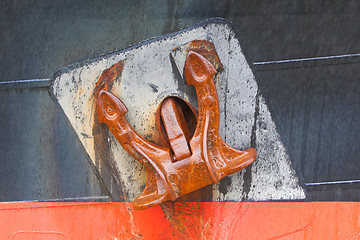 Image showing Big rusty anchor 