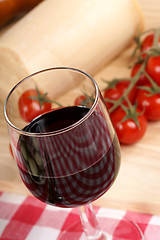 Image showing Glass of red wine