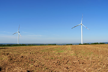 Image showing Wind turbines