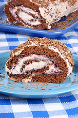 Image showing Chocolate swiss roll cake