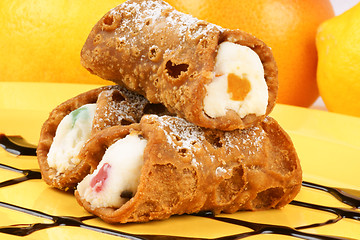 Image showing Mini sicilian cannoli