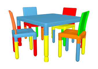 Image showing Preschool Table and Cairs