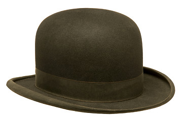 Image showing Black bowler or derby hat
