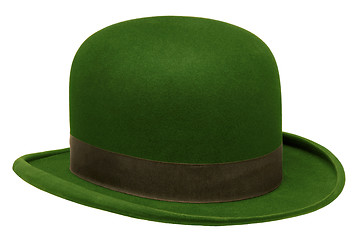 Image showing Green bowler or derby hat