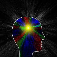 Image showing Colorful explosion of thought or pain