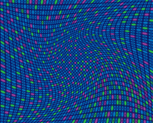 Image showing Distorted predominantly blue square pattern