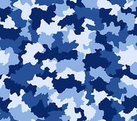 Image showing Blue camouflage seamless pattern 