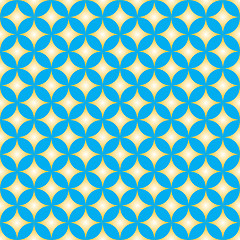 Image showing Blue & Yellow Diamond Star Circle Pattern