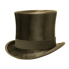 Image showing Formal Black Top Hat against White