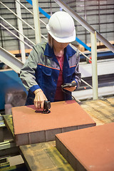 Image showing Woman engineer with measuring devices