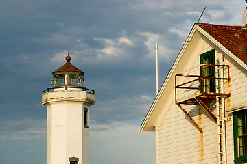Image showing Point Wilson Lighthouse Puget Sound Fort Worden