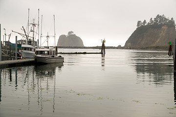 Image showing Boats Sea Bluffs Pacific Ocean Marina