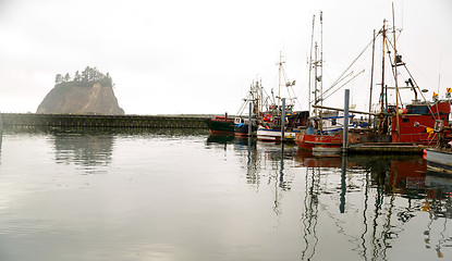 Image showing Boats Sea Bluffs Pacific Ocean Marina