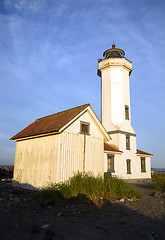 Image showing Point Wilson Nautical Lighthouse Puget Sound Fort Worden