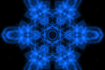 Image showing Abstract blue light pattern on black