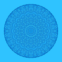 Image showing Blue background with abstract round pattern