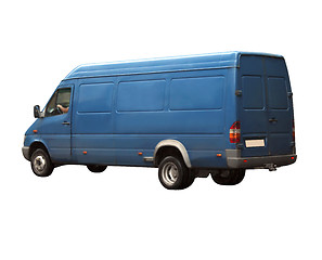 Image showing blue minibus isolated