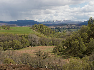 Image showing West side of Glen Banchor, with the Cairngorms in the background