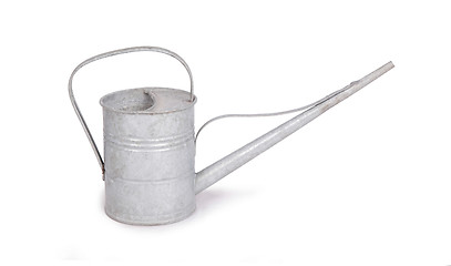 Image showing Aged metallic watering can isolated