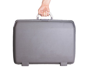 Image showing Used plastic suitcase with stains and scratches