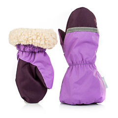 Image showing Children's autumn-winter mittens