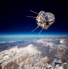 Image showing Space satellite over the planet earth