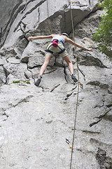 Image showing Woman climbing