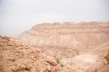 Image showing Desert Canyon in Israel Dead Sea travel attraction for tourists