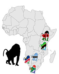 Image showing Baboon range map