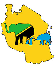 Image showing Tanzania elephants